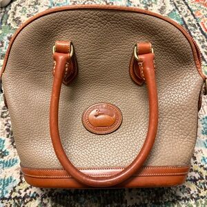 Dooney & Bourke Cognac Leather Satchel with Classic Design